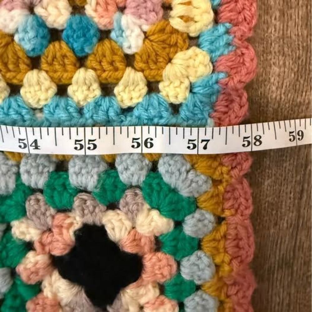 Vintage Handmade Granny Square Crochet Afghan cottagecore - Picture 7 of 10